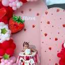 8 PCS 4D Giant Strawberry Balloons 29 Berry Balloons Set with Latex and Red Heart Foil | Sweet Cute Berry First Birthday Party Decorations Supplies