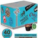 Crazy Cups Coffee Pods Variety Pack Sampler from Top Brands, Assorted Single Serve for Keurig K Cups Coffee Makers, 40 Unique Cups