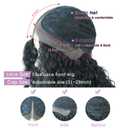 Kinky Curly Black Synthetic Glueless Lace Front Wigs 13x4 T Part Water Wave Transparent Pre Plucked Hd Lace Front Glueless Wig Wet and Deep Wave Wig for Black Women 30 Inch