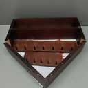 17'' Baseball Display Case with Baseball Ring Holder, Baseball Holder Stand, Wooden Medal Display Case Wall Mounted for Balls, Medals, Trophies, Rings, Brown