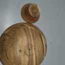 Folkulture Wooden Fruit Bowl for Kitchen Counter | 12" Large Premium Eco Friendly Banana Fruit Basket for Kitchen | Acacia Wood Bowl with Holder, Pedestal for Table Decor, Centerpiece for Dining Table (Natural Ribbed)