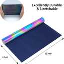 Reflective Heat Transfer Vinyl HTV Vinyl 12in x 6ft Reflective Rainbow Iron On Vinyl for T-Shirt Holographic Chameleon HTV for All Cutting Machines Easy to Cut & Weed