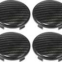 X AUTOHAUX 68mm Outer Diameter Car Wheel Center Caps Universal Tyre Hub Cap Carbon Fiber Pattern 4pcs