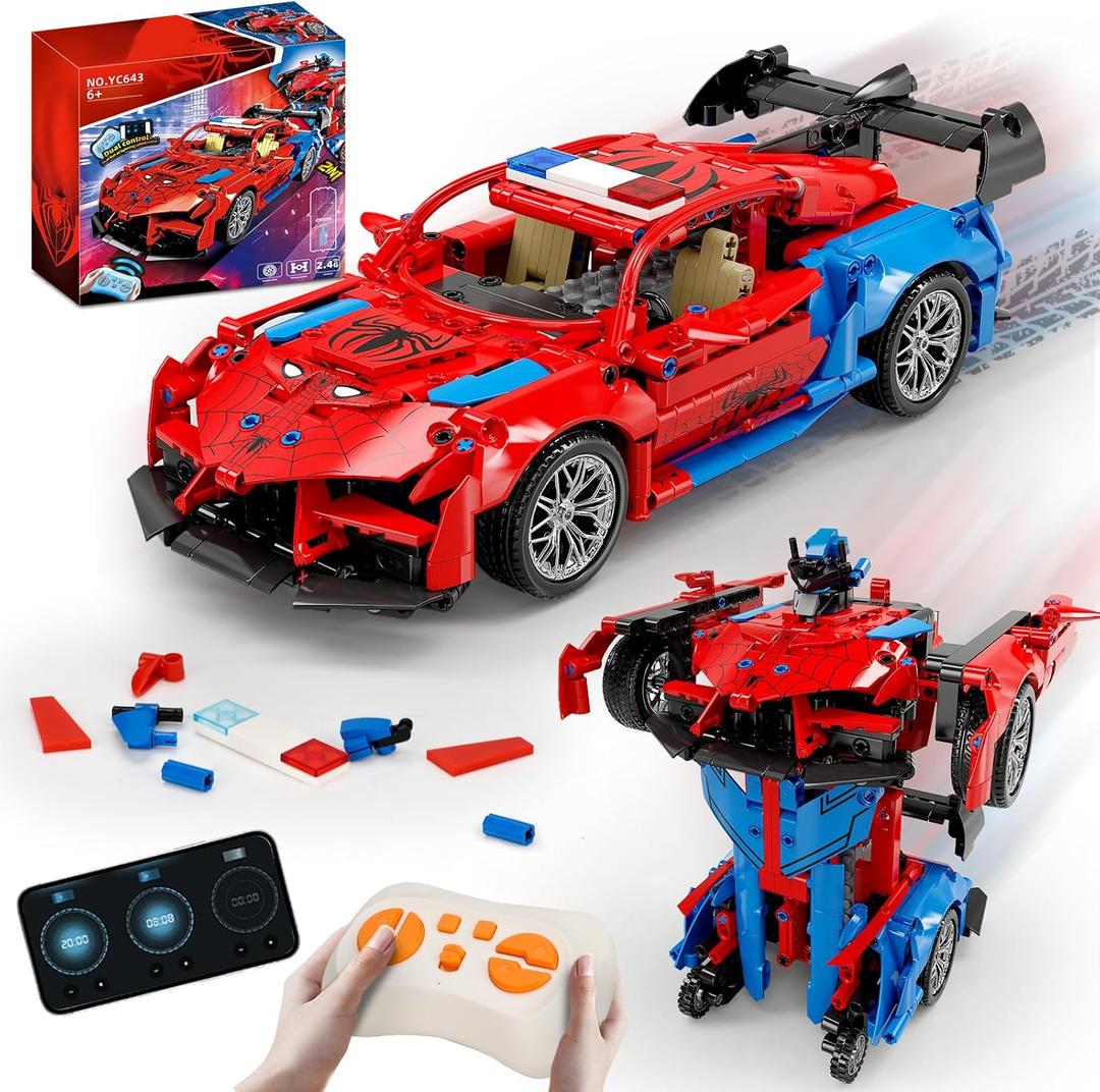 2 in 1 Remote Control Racing Car Building Blocks, Compatible with Lego STEM Toy Building Toys 694 PCS, Gifts Toys for Age 8-12 Years Old Kids Boys