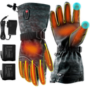 Rechargeable Heated Gloves for Men Women, 7.4V 3200mAh Batteries, 5 Heating Levels, Touchscreen Warming for Winter Outdoor Work Sport Cycling Skiing, L