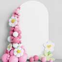 Asee'm 7.2FT Wedding Arch Cover White Fitted Spandex Cover 2-Sided Round Top Chiara Backdrop Stand Covers for Party Ceremony Birthday Banquet Decoration