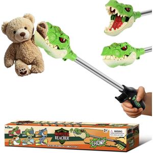 DINOBROS Dinosaur Grabber Toy,16 Inches Interactive Dino Claw Reacher, Jurassic T-Rex Chomper Pick Up Tool for Kids, Robot Hand Dinosaur Toys for Boys and Girls Ages 3+