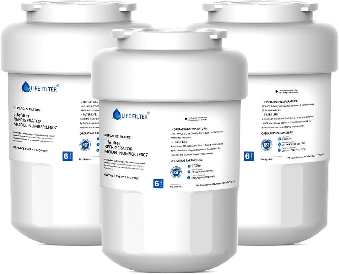 Lifefilter Replacement for MWF Refrigerator Water Filters, MWFP, HDX FMG-1, MWFA, GWF, WFC1201, RWF1060, 197D6321P006, 9991, 3 Pack