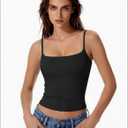 Avidlove Tank Tops for Women Square Neck Spaghetti Strap Double Lined Y2K Going Out Camisole Top (Black, XL)