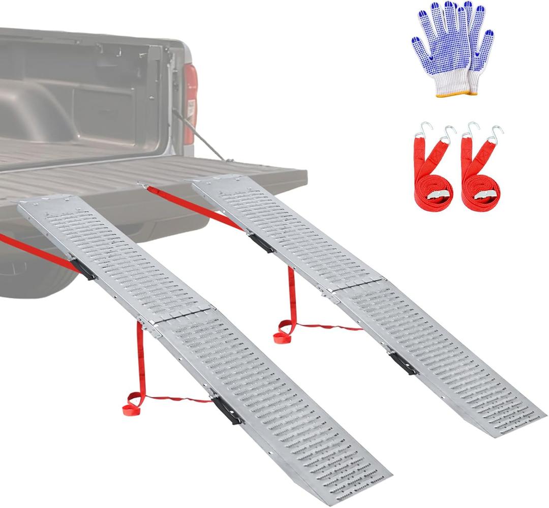 LIEKUMM 66" ATV Ramps 2-Pack, 880 lbs Heavy Duty Loading Ramps for Pickup Trucks, Folding Truck Ramps for Trailer & Lawn Mower