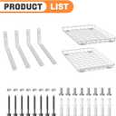 TORACK 2-Pack 12x18 inch Wall-Mounted Shelves, Garage Wall Shelf for Closet & Laundry Room, Heavy-Duty Floating Shelves Hold Up to 60 lbs(White)
