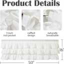 jinchan Ruffled Valance Curtain Slubbed Crossed Kitchen Valance Vintage Shabbychic Style for Living Room Small Windows 18 Inch Cottagecore Farmhouse Half Window Rod Pocket 1 Panel White