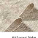 Leetaltree Beige White Placemats Set of 6 - Heat Resistant Non-Slip Place mats for Dining Table, Washable Durable PVC Vinyl Woven Table Mats(Beige White, 6)
