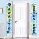 Adventure Awaits Bon Voyage Banner Garland Party Decoration Set Travel Themed Porch Sign Adventure for Indoor/Outdoor Retirement Moving Relocation Travel Wedding Bachelorette Party Decorations (Blue)