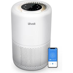 LEVOIT Air Purifier for Home Bedroom Dorm Room, Smart WiFi Alexa Control, AHAM VERIFIDE, 3-in-1 Filter with HEPA Sleep Mode for Allergens, Pollutants, Smoke, Dust, Core 200S-P, White