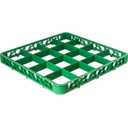 Carlisle FoodService Products OptiClean Color-Coded 16 Compartments Divided Glass Rack Extender for Commercial Dishwashers – Rack Height Extender, 4.45" x 4.45" Compartments, Green