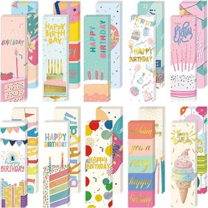 100 Pcs Happy Birthday Bookmarks Bulk Happy Birthday Classroom Gifts for Kids Students Teacher Reward Back to School Birthday Party Favors Classroom Stationery Supplies(Sweet)