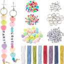 SUNNYCLUE 1 Box 20 Sets Alphabet Keychain Kit Enamel Cross Beads Acrylic Square Letter Heart Alloy Light Gold Silver Crosses Spacer Bead Keyring Kits for Jewelry Making Kits Christmas Adult Gifts