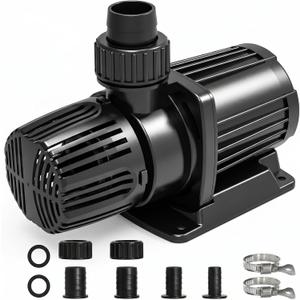 1587 GPH Submersible Water Pump, 55W Pond Pump with 16.5FT. Lift Height for Koi Pond Pool, Waterfall, Fish Tank, Aquarium, Statuary, Hydroponic, Ultra Quiet, Barrier Bag & 16.5FT Power Cord