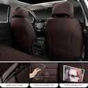 Brown Car Seat Covers Full Set, Universal Faux Leather Seat Covers for Cars 5 Seats, Waterproof Leather Car Seat Covers, Comfortable Automotive Seat Covers for Most Sedans Trucks SUVs
