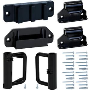 KISKIZ Retractable Baby Gate Replacement Parts (Black) Hardware Full Set Wall Mounting Accessories with Brackets Anchors and Screws