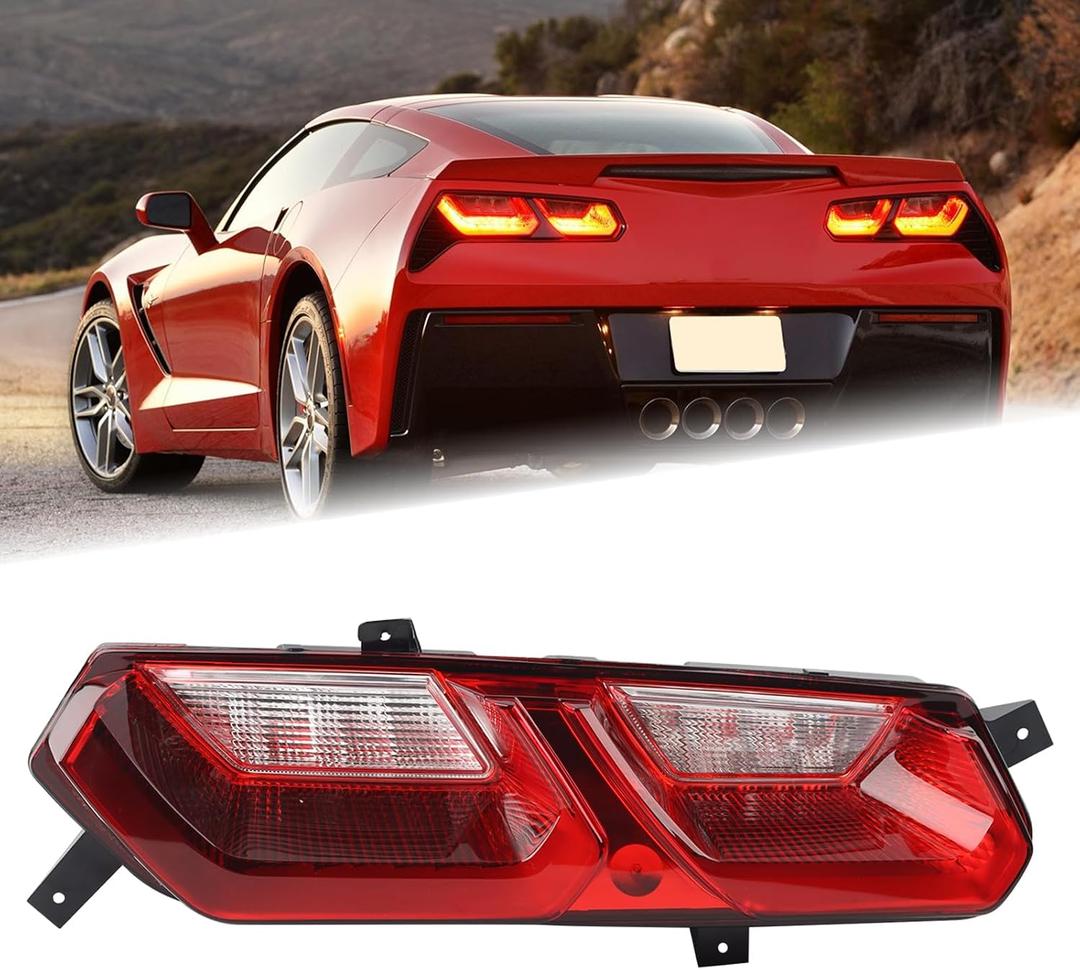 LH LED Tail light Assembly Fit for 2014 2015 2016 2017 2018 2019 Chevy Corvette C7 Red Chevrolet Rear Lamp Left Driver Side Brake Lamp With Bulbs GM2800287 84587835