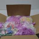 Flower Wall Panels, Artificial Flower Wall Backdrop, 6 PCs of 15x15 Inch 3D Silk Rose Wall, Wedding Floral Mat for Stage Party Photo Background Home Decoration (White and Purple)