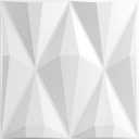 STICKGOO Gold Diamond 3D Wall Panels, Peel and Stick, 19.7" x 19.7", PVC, 3D Textured, 32 Sq.Ft, 12 PCS, White