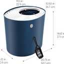 IRIS USA Cat Litter Box Large Top Entry with Lid Enclosed Covered Hooded Design Litter Catching Scatter Shield Pan Dog Proof Pet Proof Scoop Included Odor Control for Indoor Cats Kittens, Navy/White