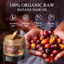 Batana Oil for Hair Growth, 100% Raw Organic Batana Oil for Hair Loss, for Dry, Damaged Hair, Eliminates Split Ends, Enhances Thickness & Increases Shine - 4.23 Oz