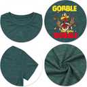 Thanksgiving Shirts for Women Gobble Til You Wobble T Shirt Gobble Turkey Short Sleeve Graphic Tee Tops (S)