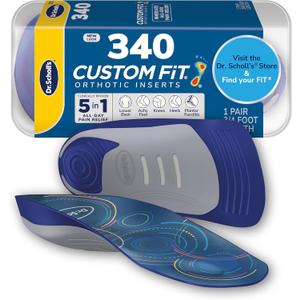 Dr. Scholls Custom Fit Orthotics 3/4 Length Arch Support Shoe Inserts - Plantar Fasciitis Relief Insoles for Men and Women, Immediate All-Day Total Lower Body Pain Relief, FSA HSA Eligible, CF340