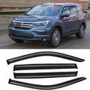 Window Rain Guards for 2016-2022 Honda Pilot, Window Visor Guard Vent Wind Shade Deflector Rain Shield Protector Sun Visor Extra Durable,Tape-on/Outside-Mount, 4 PCS