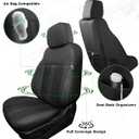for Chevy Silverado & GMC Sierra Leather Seat Covers, Crew Cab 1500 2019-2026, 2500HD 3500HD 2020-2026, Custom Fit Truck Pickup Seat Cover Full Set, Black (with Rear Armrest/Seatback Storage)