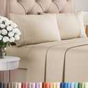 King Size 4 Piece Sheet Set - Comfy Breathable & Cooling Bed Sheets Set - Hotel Luxury Bedding for Women, Men, Kids, Teens, Boys & Girls - Deep Pockets, Ultra-Soft and Wrinkle Free - Oeko-Tex - Wheat