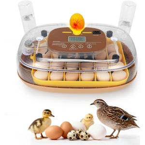 Series III - 24 Egg Incubator for Hobbyists, Full-Stage Adaptive Humidity (Dual-Bottle) & Temp Control, Custom-Interval Auto Turn & Auto Stop, Preset Incubation Days, Adjustable Egg Spacing