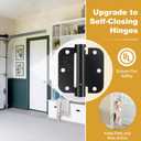 2 Pack | Self Closing Door Hinges 3.53.5, HBL' Automatic Door Closer Hinges with 5/8" Radius Corners, Adjustable Spring Door Hinge for Home, Garage & Basement Doors.