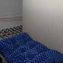 KSIIA Washable Dog Bed Comfy Dog Crate Pad Deluxe Plush Pet Bed Non-Slip Kennel Pad for Large Dogs, 41" x 27", Blue