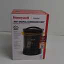 Honeywell HHF370B 360 Degree Surround Fan Forced Heater with Surround Heat Output Charcoal Grey Energy Efficient Portable Heater with Adjustable Thermostat & 2 Heat Settings , Black