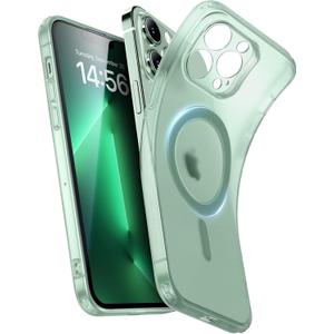 2 x ESR for iPhone 13 Pro Max Case, Compatible with MagSafe, Military-Grade Protection, Resists Yellowing and Scratches, Magnetic Phone Case for iPhone 13 Pro Max, Zero Series, Frosted Green