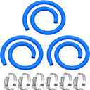 Pool Pump Hose for Above Ground Pools, 1.25" Pool Hose | 59" Long Accessory Pool Pump Replacement Hoses, For Intex Pool Filter Pump 607 637 with 6 Metal Clamps (3Pack-Blue)