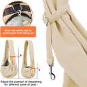 Tomkas Small Dog Sling Carrier - Zipper Pocket & Adjustable Strap & Zip Pocket - for 3-10 lbs Pets (Cream, M - Classic Pocket & Classic Strap)