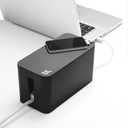 Bluelounge CableBox Mini Cable Management with Small Surge Protector, Black (CBM-BL)