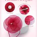 Zeyune Fascinators Hats for Women Tea Party Elegant Headband Derby Hats with Hair Clip for Wedding Bride Party (Red)