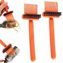 2pcs 2-in-1 Comb Cleaner with Pick and Bristles, Hair Brush Cleaner Tool Hairbrush Cleaning Rake for Home Salon Travel Use Effectively Clear Hair Dust Grease and Dirt (orange)