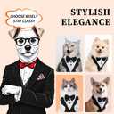 Dog Tuxedo for Wedding, Pet Tuxedo Suit with Bow Tie, Pet Costumes for Small Dogs, Formal Party Attire for Halloween Christmas, Small, Black White