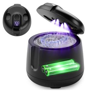 Ultrasonic Retainer Cleaner Machine, 48kHz Rechargeable Cordless Denture Cleaner with 4000mAh Battery, 200ML Dental Cleaning Pod for Dentures, Mouth Guards, Aligner, Night Guard, Jewelry White