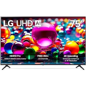 LG 75-Inch Class UHD AI 4K UA77 Series Smart TV w/AI Sound Pro, HDR10, 4K Super Upscaling, Filmmaker Mode, Wow Orchestra, Compatible with Alexa (75UA7700PUA, 2025)