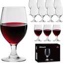 Ufrount 13 OZ Red&White Wine Glasses, Clear Water Goblets Set of 12, Multi-purpose Water Goblet Glasses Dessert Port Short Stemmed Drinking Glass for Party, Wedding, Home Bar