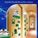 Hoteam 16 Pcs 2026 Graduation Cruise Door Decorations Magnets 2026 Congrats Grad Cruise Ship Door Decorations Cabin Doors Signs Fridge Magnets for Carnival Locker Refrigerator(Green)